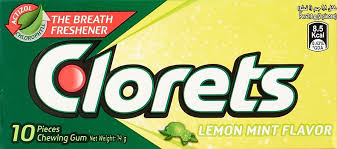 CLORETS GRE LMN MNT 10 PIECES