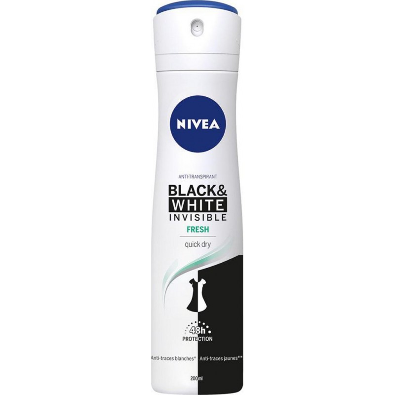 NIVEA SPRAY FEMM B&W FRESH 200ML